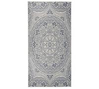vidaXL Tapis à Tissage Plat d'Extérieur Tapis de Protection Tapis de Couloir Terrasse Balcon Jardin Résistance aux UV 100x200 cm Motif Bleu