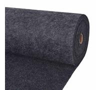 vidaXL Tapis anthracite 1,2 x 10 m en polyester, élégant, rectangulaire, moderne, enroulable, pour l'intérieur ou l'extérieur, structure nervurée, décoration pratique