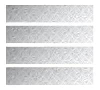 vidaXL Tapis Antidérapants en Aluminium avec Textured Diamant Plate pour Utilisation Intérieure 100 X 20 cm Argent Durable Et Élégant Solution de Sécurité pour Couloirs Et Escaliers