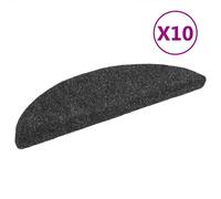 Vidaxl Tapis Autoadhésifs De Marches 10 Pcs Gris Foncé 56x17x3 Cm