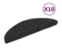 Vidaxl Tapis Autoadhésifs De Marches 10 Pcs Noir 56x17x3 Cm Aiguilleté