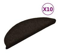 Vidaxl Tapis Autoadhésifs De Marches 10pcs Marron 56x17x3cm Aiguilleté