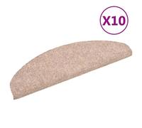 Vidaxl Tapis Autoadhésifs De Marches 10pcs Marron 65x21x4cm Aiguilleté
