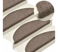 Tapis autoadhésifs de marches 5 pcs Crème 65x21x4 cm Aiguilleté