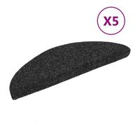 Vidaxl Tapis Autoadhésifs De Marches 5 Pcs Noir 56x17x3 Cm Aiguilleté