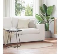 Vidaxl Tapis Beige Polyester 80 X 150 Cm Tapis Ovale Moderne