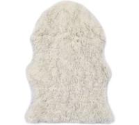 Tapis 60 X 90 Cm Peau De Mouton Synthétique Mélange De Gris