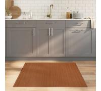 Vidaxl Tapis Carré Marron 100x100 Cm Bambou