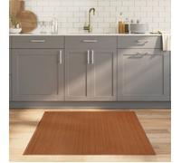 vidaXL Tapis Carré marron 100x100 cm bambou, tapis de salon, tapis de cuisine, tapis carré, tapis de chambre à coucher 376938