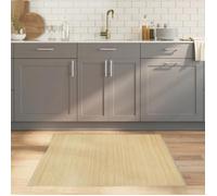 vidaXL Tapis Carré naturel clair 100x100 cm bambou, tapis de salon, tapis de cuisine, tapis carré, tapis de chambre à 376939
