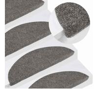 vidaXL Tapis d’Escalier 15 Pièces, Gris, Feutre Aiguilleté, Autocollant, Antidérapant, Insonorisant, Installation Facile, 136391