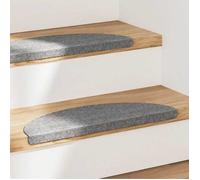 vidaXL Tapis d’Escalier 15 Pièces, Gris, Feutre Aiguilleté, Autocollant, Antidérapant, Insonorisant, Installation Facile, 136391