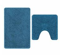 vidaXL Tapis de bain 2 pcs Bleu 50 x 50 cm Polypropylène