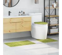 vidaXL Tapis de bain 3 pcs Vert 50 x 50 cm Polypropylène