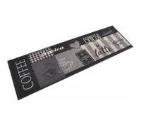 vidaXL Tapis de cuisine lavable imprimé café velours 45x150 cm Noir