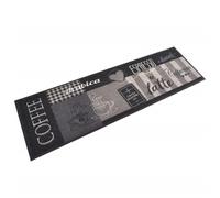 Tapis de cuisine lavable impression café noir 45x150 cm velours Noir G