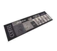 vidaXL Tapis de Cuisine Lavable Impression café Noir 60x180 cm Velours, Tapis de Sol de Cuisine, Tapis de Cuisine antidérapant, Tapis de Cuisine imperméable