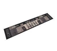 Tapis de cuisine lavable impression café noir 60x300 cm velours