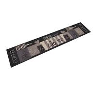 vidaXL Tapis de cuisine lavable impression café noir 60x300 cm velours