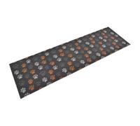 vidaXL Tapis de Cuisine Lavable Impression de Pattes 60x180 cm Velours, Tapis de Sol de Cuisine, Tapis de Cuisine antidérapant, Tapis de Cuisine imperméable