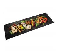 vidaXL Tapis de Cuisine Lavable Impression d'Épices, Paillasson Antidérapant, Tapis de Sol, Tapis Devant Évier, Moderne, 60x180 cm Velours