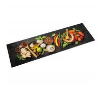 vidaXL Tapis de cuisine lavable impression d'épices 45x150 cm velours