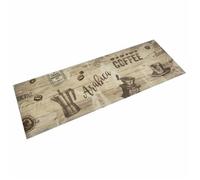 vidaXL Tapis de Cuisine Lavable Imprimé Café, Paillasson Antidérapant, Tapis de Sol, Tapis Devant Évier, Moderne, Marron 60x180 cm Velours
