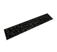 vidaXL Tapis de Cuisine Lavable Imprimé Morning, Paillasson Antidérapant, Tapis de Sol, Tapis devant Évier, Moderne, Noir 4005586