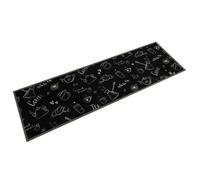 vidaXL Tapis de Cuisine Lavable Imprimé Morning, Paillasson Antidérapant, Tapis de Sol, Tapis devant Évier, Moderne, Noir 4005584