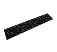 vidaXL Tapis de cuisine Morning – Lavable, antidérapant, en velours – Noir 60x300 cm