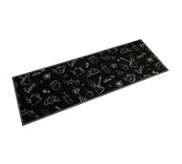 vidaXL Tapis de Cuisine Lavable Imprimé Morning, Paillasson Antidérapant, Tapis de Sol, Tapis devant Évier, Moderne, Noir 4005585
