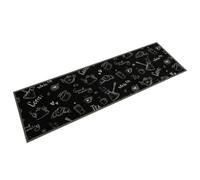 vidaXL Tapis de Cuisine Lavable Imprimé Morning, Paillasson Antidérapant, Tapis de Sol, Tapis Devant Évier, Moderne, Noir 45x150 cm Velours