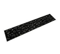 vidaXL Tapis de Cuisine Lavable Imprimé Morning, Paillasson Antidérapant, Tapis de Sol, Tapis devant Évier, Moderne, Noir 4005586