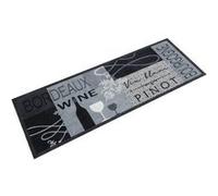 vidaXL Tapis de Cuisine Lavable Imprimé Wine, Paillasson Antidérapant, Tapis de Sol, Tapis devant Évier, Moderne, Gris 4005599