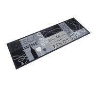 vidaXL Tapis de Cuisine Lavable Imprimé Wine, Paillasson Antidérapant, Tapis de Sol, Tapis Devant Évier, Moderne, Gris 60x180 cm Velours