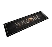 vidaXL Tapis de Cuisine Lavable Texte Coffee, Paillasson Antidérapant, Tapis de Sol, Tapis Devant Évier, Moderne, 45x150 cm Velours