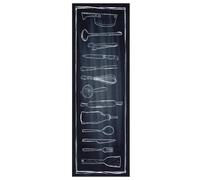 vidaXL Tapis de Cuisine Noir 180 x 60 cm Velours, Tapis de Cuisine en Velours stylé, Surface Douce, Absorbant, Moderne Anti-dérapant, Facile à Laver