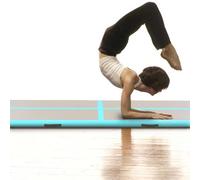 Tapis Gonflable de Gymnastique avec Pompe 400x100x10 cm PVC Vert Yoga vidaXL