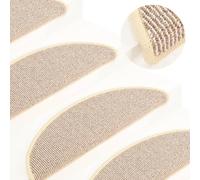 Vidaxl Tapis De Marches D'escalier 15 Pcs Blanc Et Marron 65x21x4 Cm