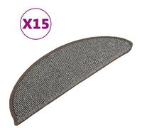 Tapis de marches d escalier 15 pcs Gris 56x17x3 cm