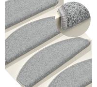 Vidaxl Tapis De Marches D'escalier 15 Pcs Gris Clair 65x24x4 Cm