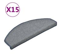 Tapis de marches d escalier 15 pcs Gris clair et bleu 65x24x4cm