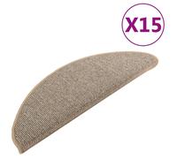 Vidaxl Tapis De Marches D'escalier 15 Pcs Gris Et Marron 65x21x4 Cm