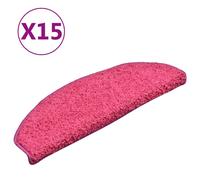 Vidaxl Tapis De Marches D'escalier 15 Pcs Rose 65x21x4 Cm