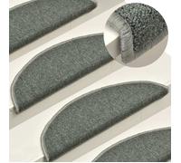 vidaXL Tapis de marches d'escalier 15 pièces 56 x 17 x 3 cm Vert foncé