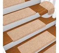 vidaXL Tapis de marches d'escalier 149722 - 5 pièces antidérapants marron 65x25 cm aiguilletés