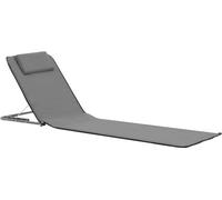Set de 2 tapis de plage pliables - Gris - 160 x 53 x 47 cm