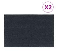 Vidaxl Tapis De Porte 2 Pcs Gris Foncé 40x60 Cm Fibre De Coco Touffeté