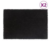 Vidaxl Tapis De Porte 2 Pcs Noir 40x60 Cm Fibre De Coco Touffeté