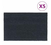 Vidaxl Tapis De Porte 5 Pcs Gris Foncé 40x60 Cm Fibre De Coco Touffeté